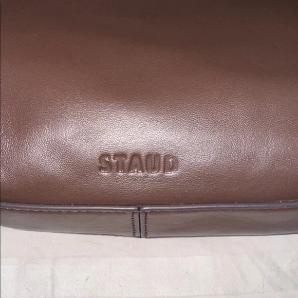 STAUD Demy Zip Leather Shoulder Bag Dark Espresso NWT - Picture 8 of 16